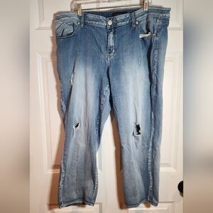 Rock & Republic Stretchy Distressed Blue Jeans Flaws As Pictured Size 20